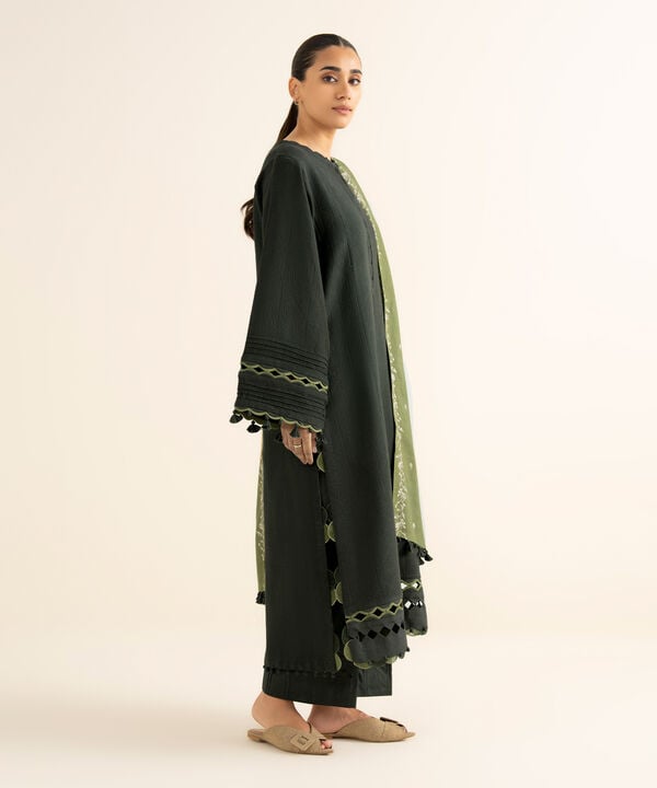 Sapphire | Fall Winter 25 | 3 Piece - Embroidered Cotton Jacquard Suit 0U3PEJQ25V83